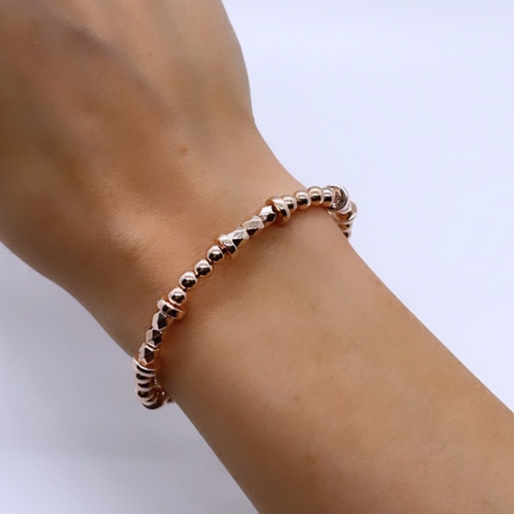 NWT Wool + Pepper Co. Rose Gold Beaded Bracelet